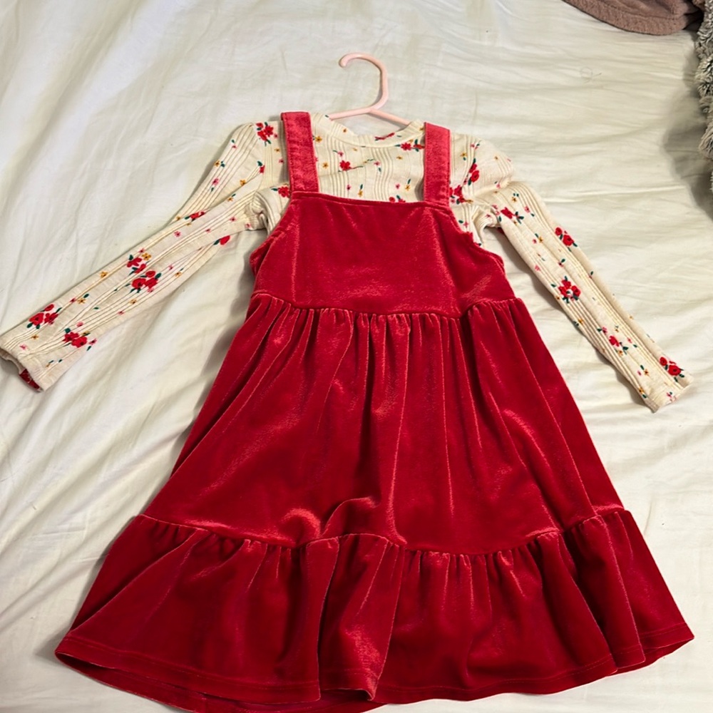 Red girls 4T velvety dress